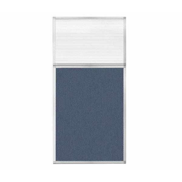Versare Hush Panel Configurable Cubicle Partition 3' x 6' W/ Window Ocean Fabric Clear Fluted Window 1852315-1 - main